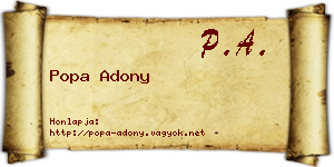 Popa Adony névjegykártya